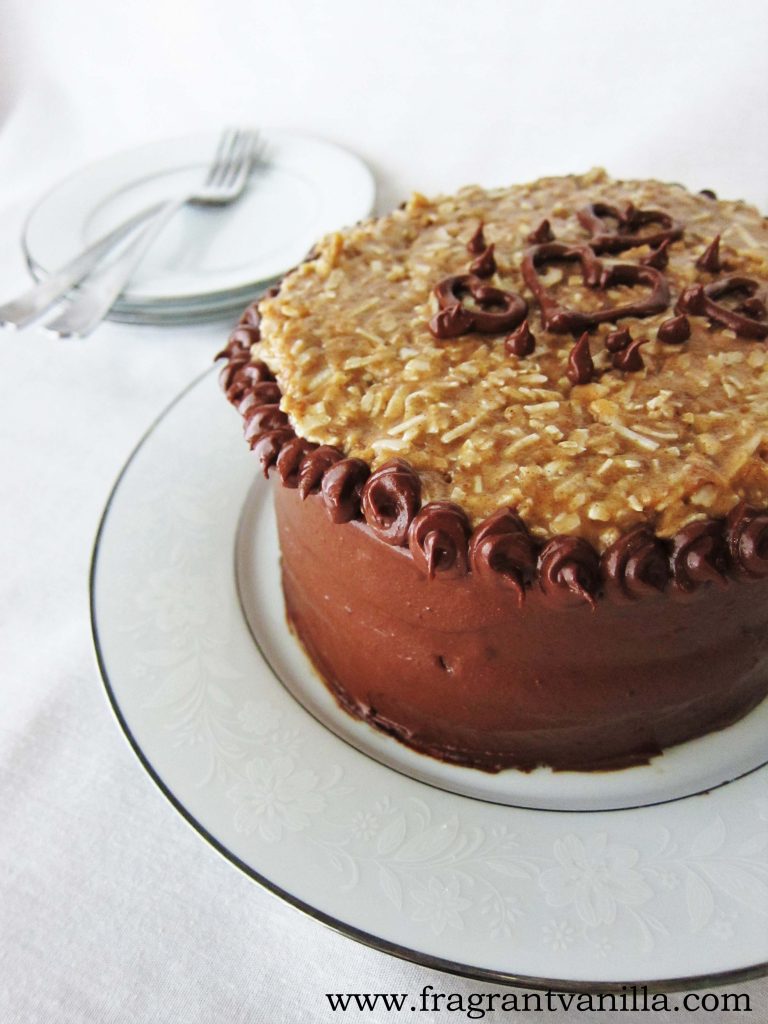 Vegan German Chocolate Potato Cake | Fragrant Vanilla Cake