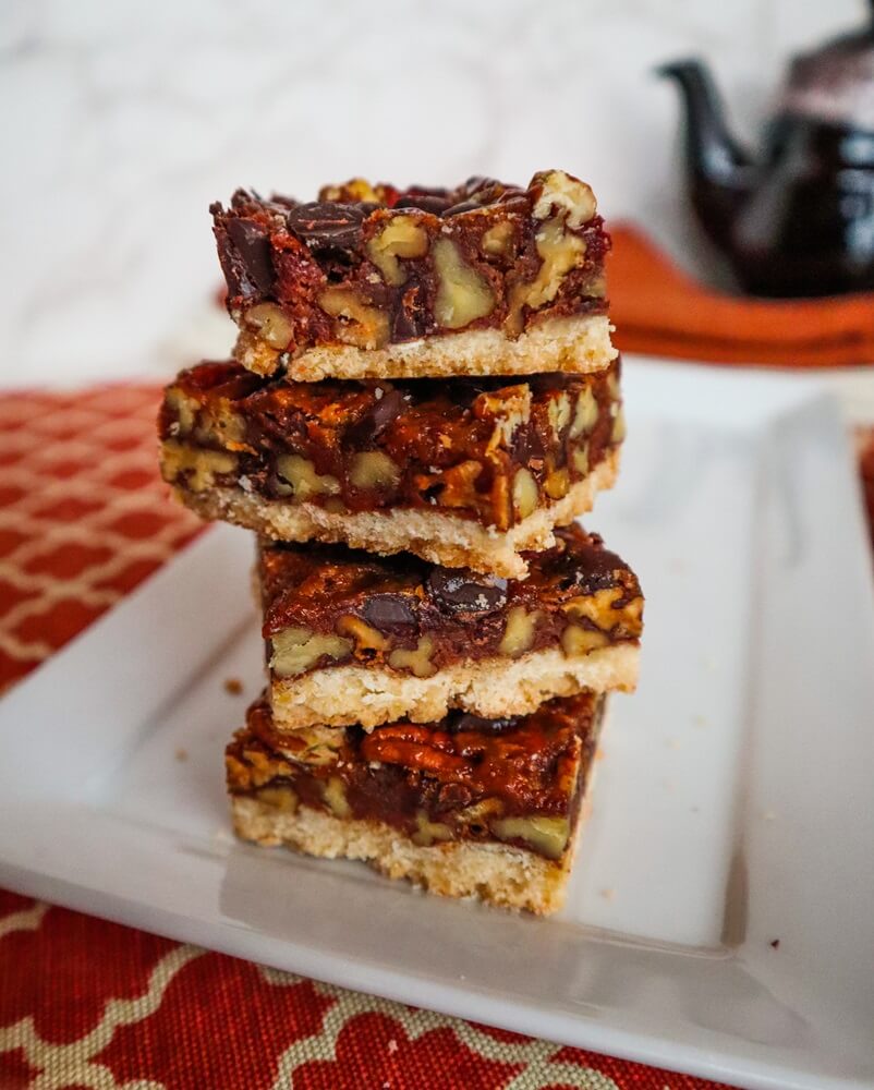 Vegan Chocolate Chip Pecan Pie Bars