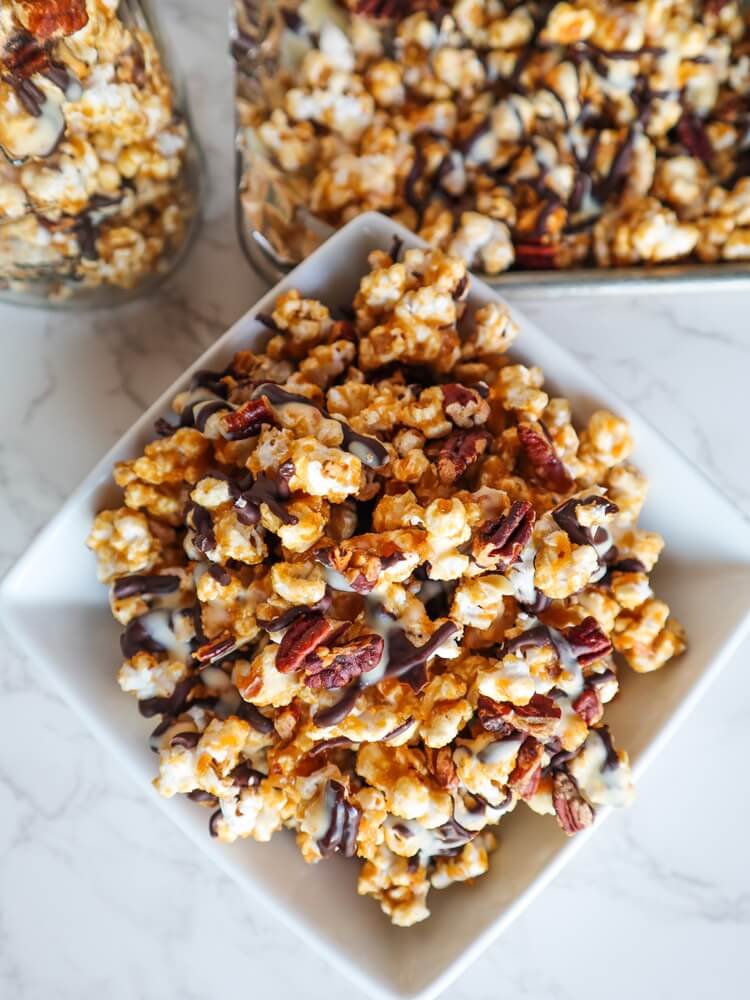 Double Chocolate Pecan Caramel Corn